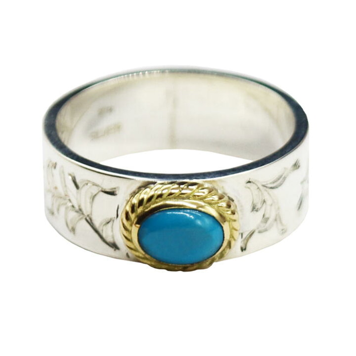 楽天市場】アラベスク平打ちリングSV金縄ターコイズ tady&king  