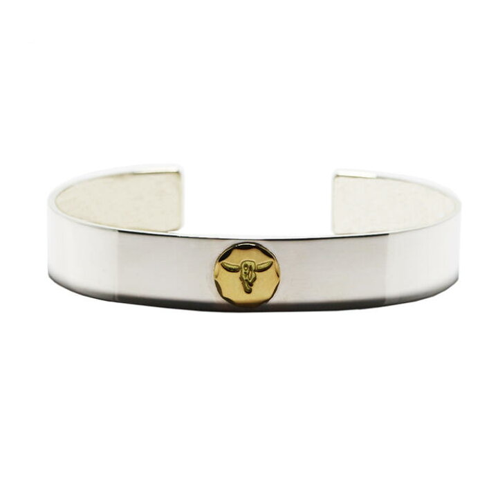 楽天市場】平打ちバングルSV K18ロングホーンメタル S,M,Lサイズ  