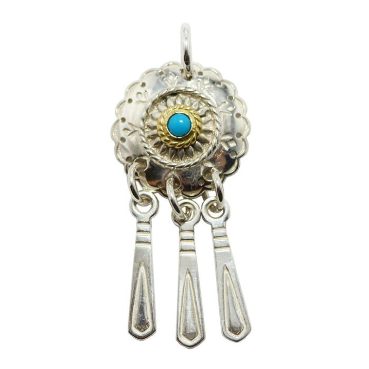 楽天市場】フラワーコンチョトップ 金縄ターコイズ 分銅付き tady&king  