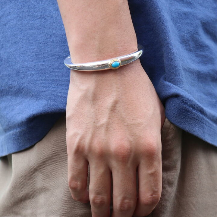 楽天市場】イーグルフェイスバングル金縄ターコイズ tady&king メンズ  