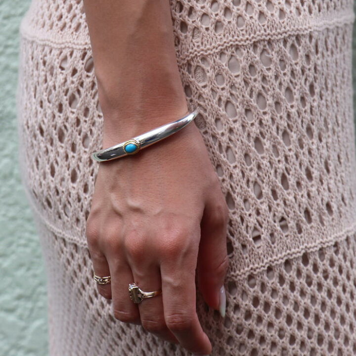 楽天市場】イーグルフェイスバングル金縄ターコイズ tady&king メンズ  