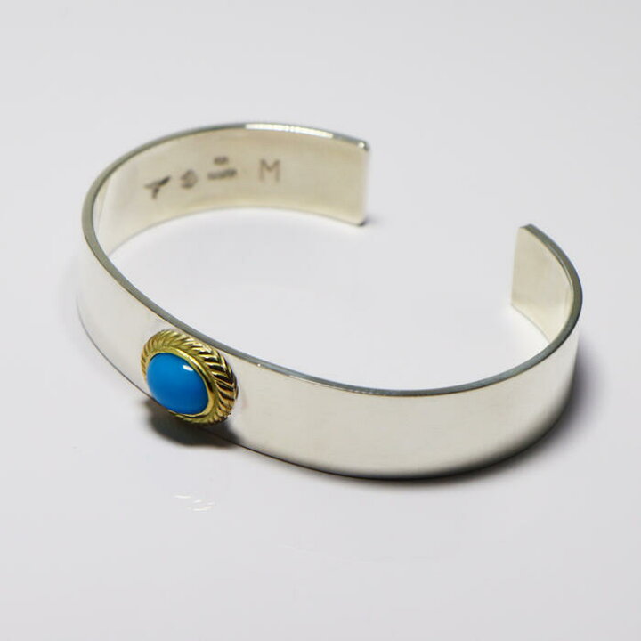 楽天市場】平打ちバングルSV 金縄ターコイズ 【タディアンドキング  