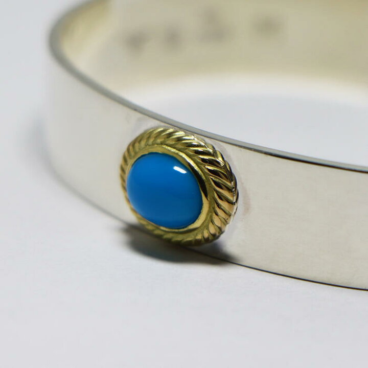 楽天市場】平打ちバングルSV 金縄ターコイズ 【タディアンドキング  