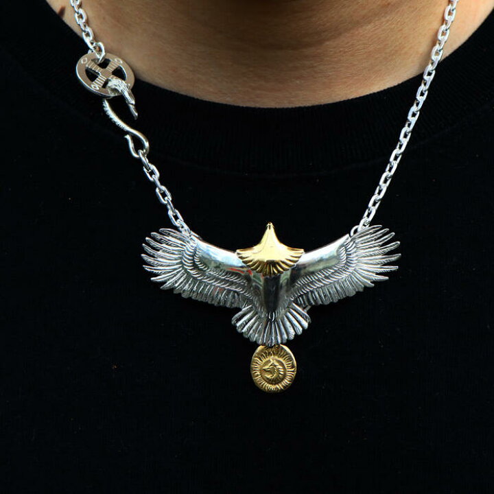 楽天市場】オリジナルカスタム72 フェザー ネックレス メンズ シルバー  