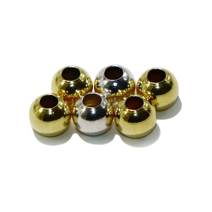 楽天市場】SV中空ビーズ6mm×2個＆SV中空ビーズ6mmGD×4個セット  