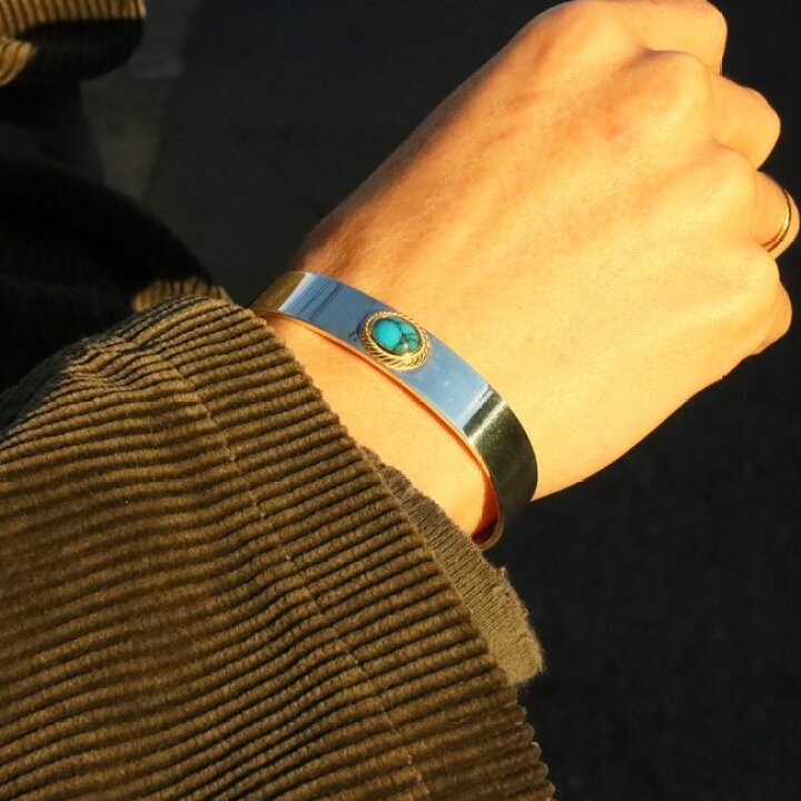 楽天市場】【特注アイテム】平打ちバングル金縄スパイダーターコイズ  