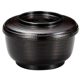 【日本製】耐熱割子飯器（小）　黒（内黒）　段無