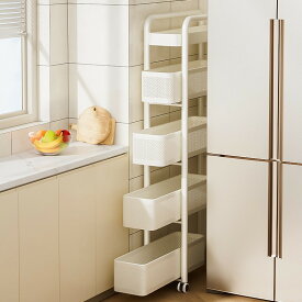 スリムキッチンワゴン 収納家具 キッチン家具 キッチンワゴン キャスター 付き スリム キッチン 収納 隙間収納 洗面所 新生活 一人暮らし