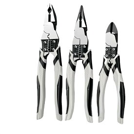 工具用ペンチ 3 点セット。大きなサイズの （約 21.6 センチメートル）のマルチファンクションペンチで、1 本で 5 本分の機能を持つ工業