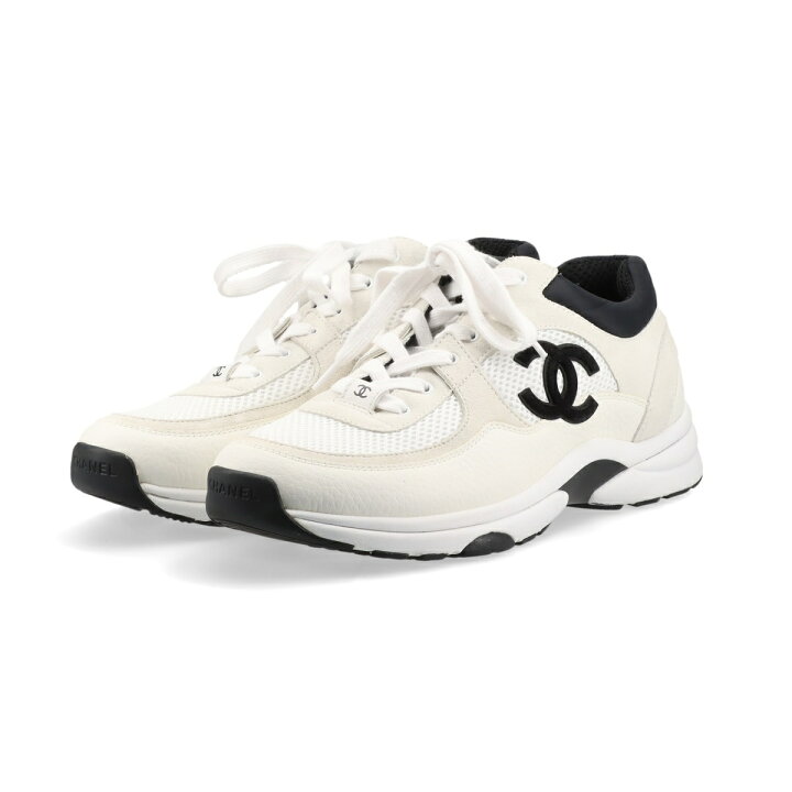 楽天市場】美品 シャネル ココマーク メッシュ×レザー スニーカー 42  