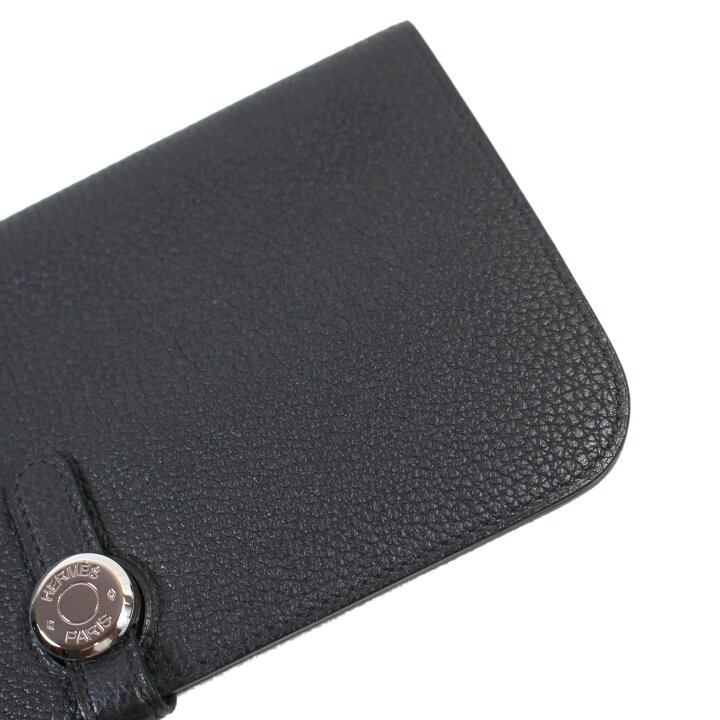 楽天市場】美品 エルメス ドゴンロング 長財布 トゴ 黒 シルバー金具 X 