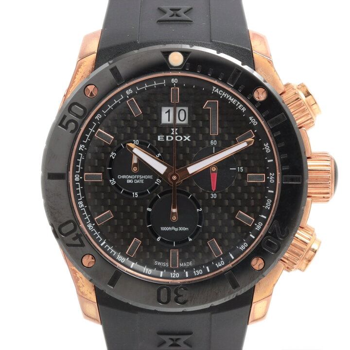 楽天市場】美品 エドックス EDOX クロノオフショア1 SS×ラバー QZ 