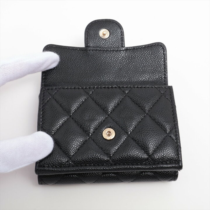 楽天市場】美品 シャネル ミニ ウォレット キャビアスキン マトラッセ 
