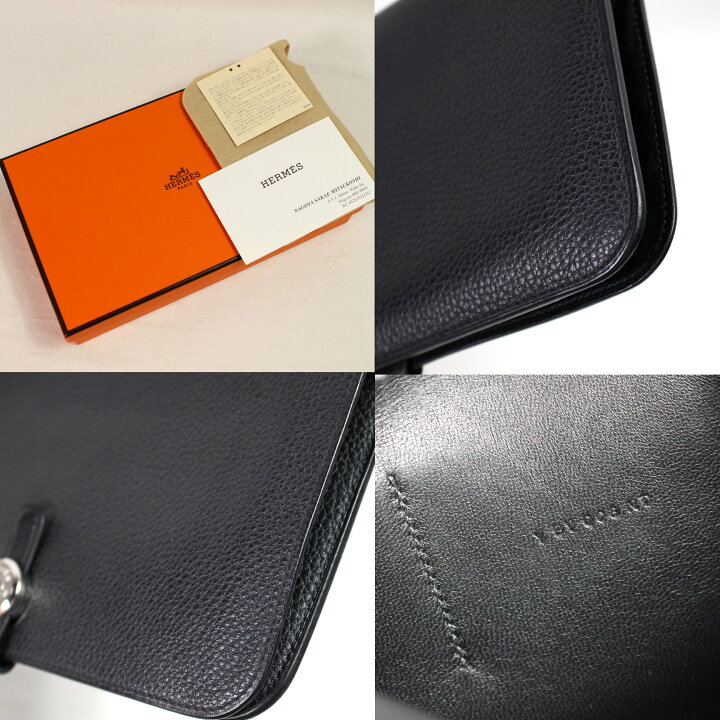 楽天市場】美品 エルメス ドゴン デュオ GM 長財布 ノワール トゴ Y 