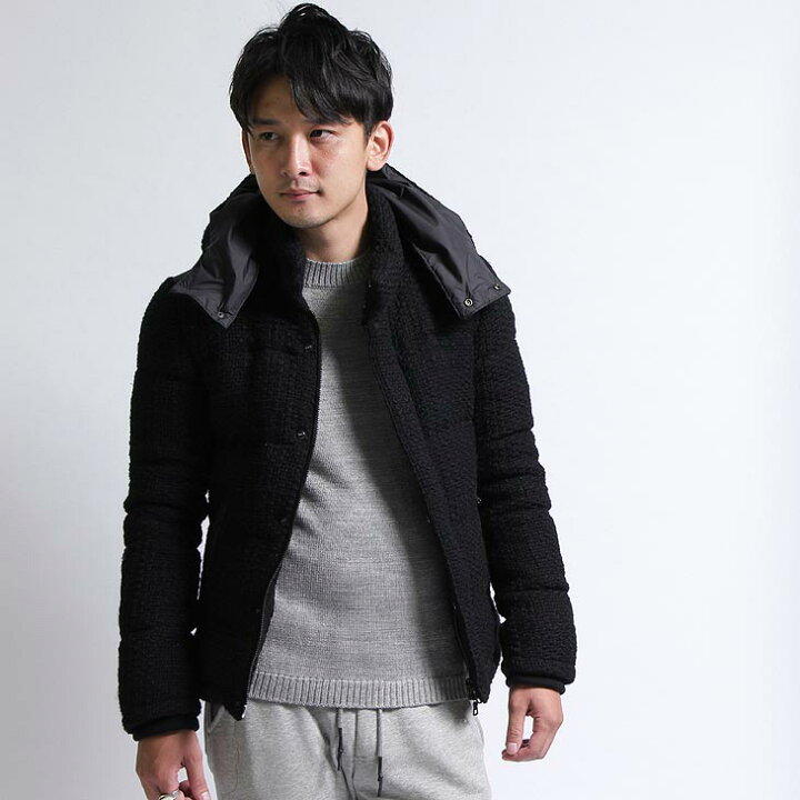 楽天市場】【wjk】separate hood tweed down jaket ダウンジャケット 