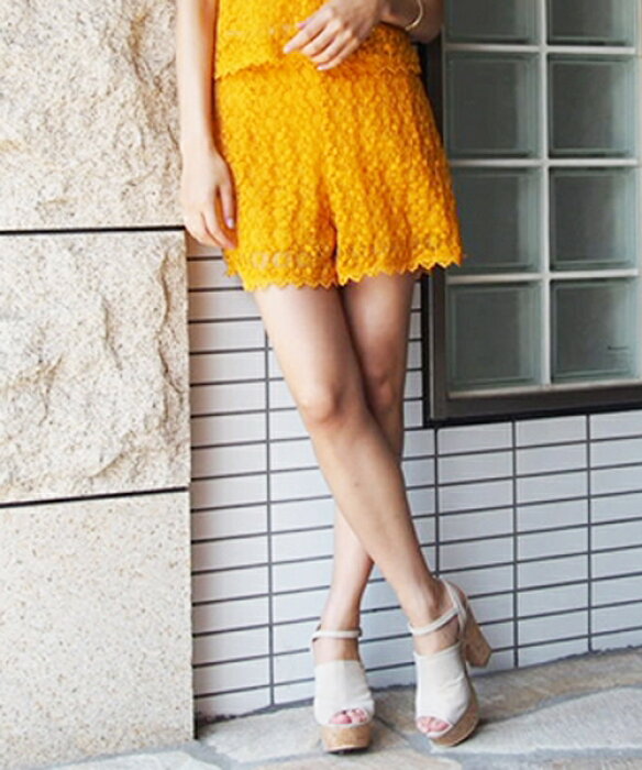 Dazzlin ダズリン クロシェレースハイウエストショートパンツ 的详细信息 日本商品代购 From Japan