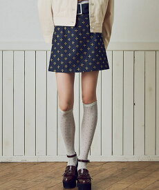 【dazzlin(ダズリン)】0218125001-リトルフラワー刺繍ミニスカート