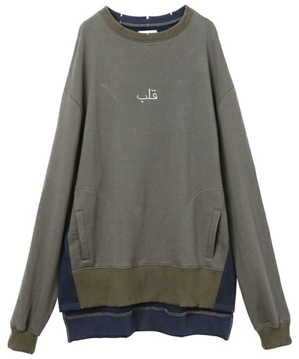 楽天市場】【QALB(カルブ)】MODEL NAME : BICOLOR SWEAT スウェット 