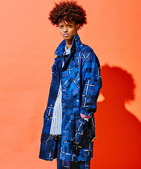 楽天市場】【SEVESKIG(セヴシグ)】OVERLAID JACQUARD CHECK MOTO COAT 
