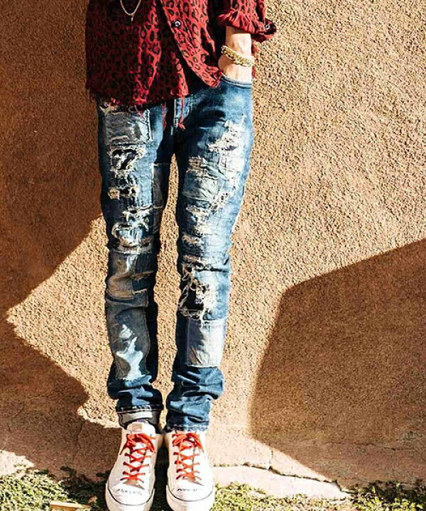 楽天市場】【glamb(グラム)】Reading skinny denim-レディングスキニー  