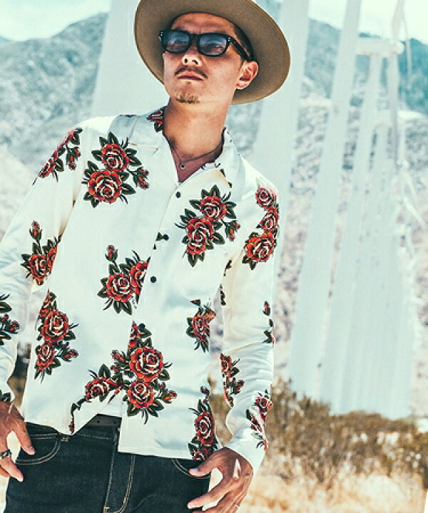 楽天市場】【CRIMIE(クライミー)】ROSE ALOHA LONG SHIRT ROSEアロハ 