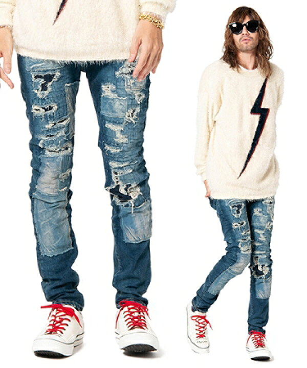 楽天市場】【glamb(グラム)】Reading skinny denim-レディングスキニー  