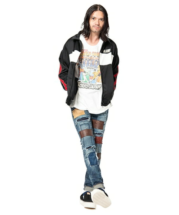 楽天市場】【glamb(グラム)】Unplugged leather patch denim 
