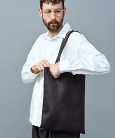 【MR.OLIVE E.O.I】【予約販売5月下旬～6月上旬入荷予定】WATER PROOF WASHABLE LEATHER -FLAT TOTE BAG (LARGE) トートバッグ(ME637)