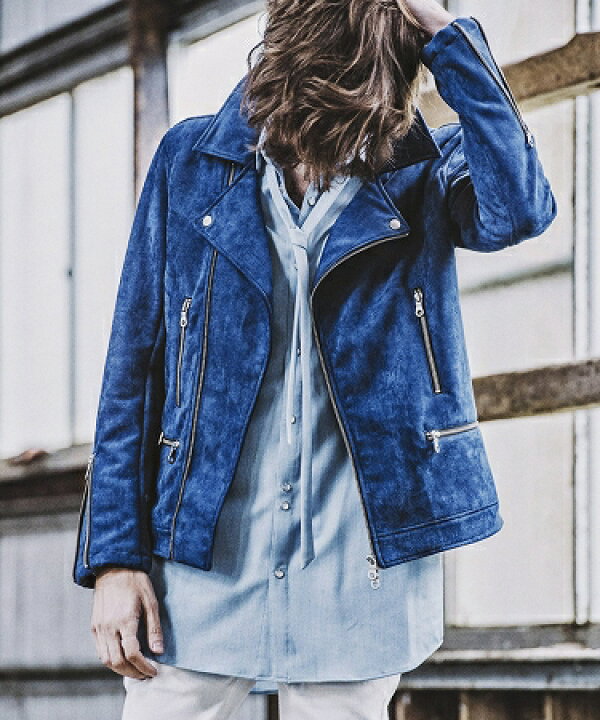 楽天市場】【NO ID.(ノーアイディー)】フェイクスエードWライダースJKT  