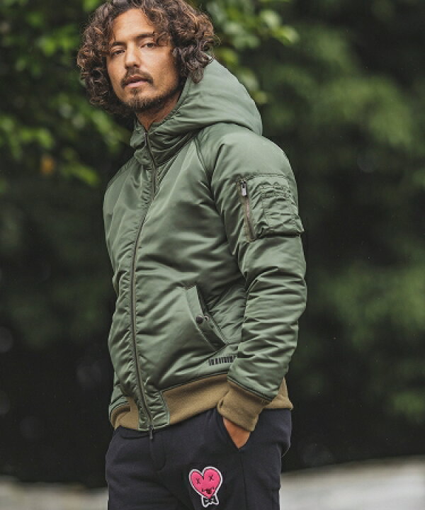 楽天市場】【felkod(フィルコッド)】High Neck Hooded MA-1 Type  