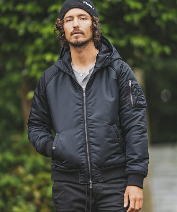 楽天市場】【felkod(フィルコッド)】High Neck Hooded MA-1 Type 