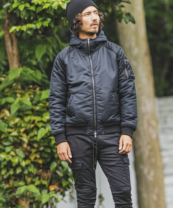 楽天市場】【felkod(フィルコッド)】High Neck Hooded MA-1 Type  