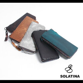 【SOLATINA(ソラチナ)】 オイルレザー馬革ラウンドファスナーロングウォレット財布(SW-38153)