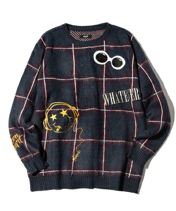 楽天市場】【glamb(グラム)】Grunge Emblem knit グランジエンブレム 