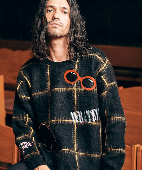 楽天市場】【glamb(グラム)】Grunge Emblem knit グランジエンブレム 
