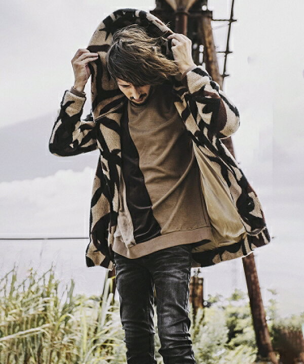 楽天市場】【NO ID.(ノーアイディー)】ｼｬｷﾞｰﾆｯﾄﾌﾗｲﾌﾛﾝﾄﾌｰﾃﾞｯﾄﾞｺｰﾄ  