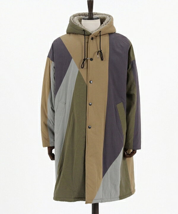 楽天市場】【GLIMCLAP(グリムクラップ)】Patchwork design hoodie coat  