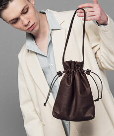 【MR.OLIVE E.O.I】WATER PROOF LIGHT LEATHER -DRAWSTRING BAG 巾着バック(ME698)