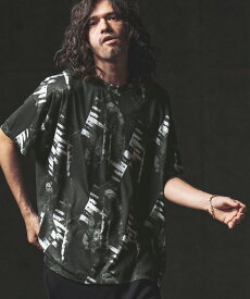 【GLIMCLAP(グリムクラップ)】Monotone artistic pattern tricot fabric short-sleeve T-shirt Tシャツ(12-155-gls-cc)