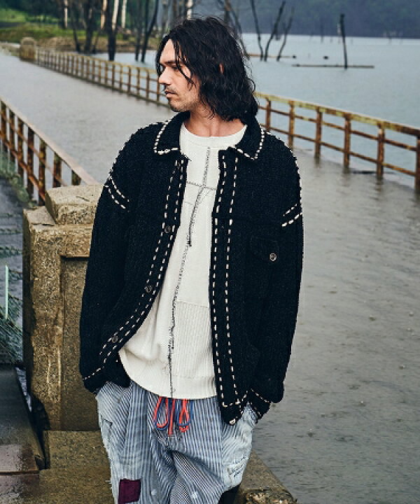 楽天市場】【glamb(グラム)】Stitch Knit JKT ステッチニット 