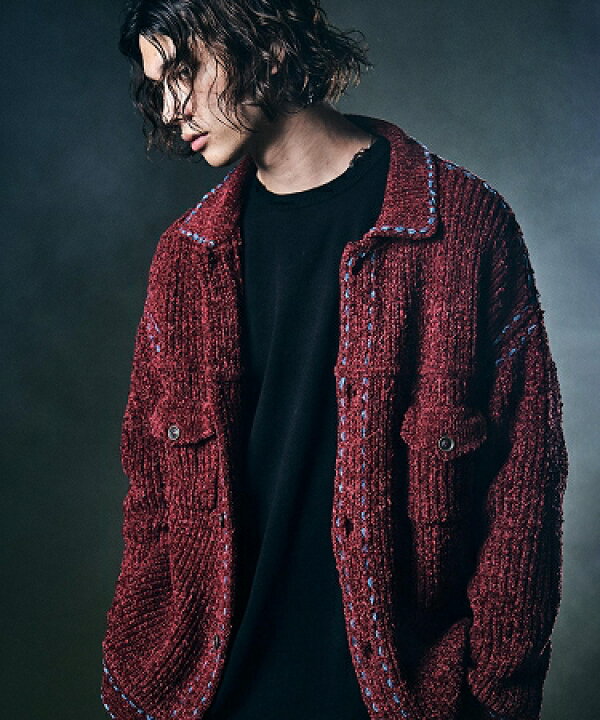 楽天市場】【glamb(グラム)】Stitch Knit JKT ステッチニット 