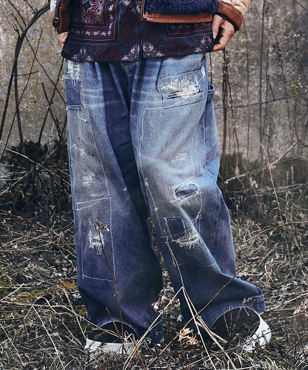 楽天市場】【glamb(グラム)】Grunge Stich Painter Pants グランジ 