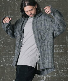 【EGO TRIPPING(エゴトリッピング)】 SLOPPY WOOLSHIRTS check シャツ(615052)