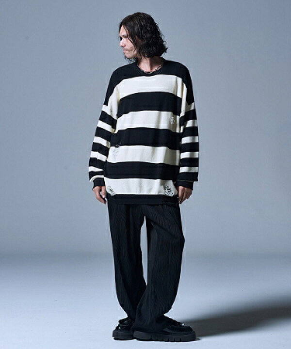 楽天市場】【glamb(グラム)】Damaged Border Knit ダメージボーダー 