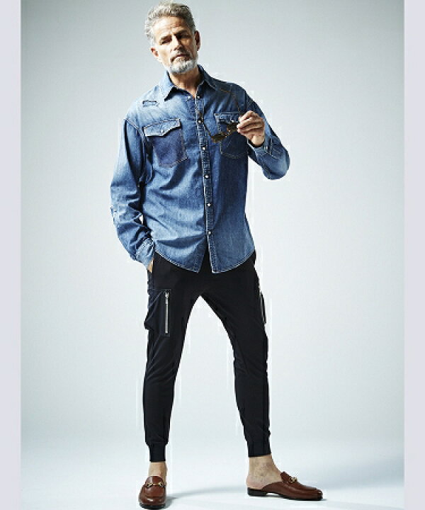 楽天市場】【AKM】DROP SHOULDER DENIM SHIRTS シャツ(S138-CTN255 