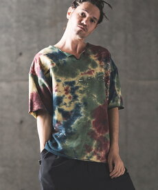 【GLIMCLAP(グリムクラップ)】Tie dye & used processing short-sleeve sweatshirts 半袖カットソー(14-020-gls-cd)