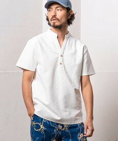 【Magine(マージン)】 SEED STITCH BAND COLLAR SKIPPER PULLOVER ポロシャツ(MGN-231-001)