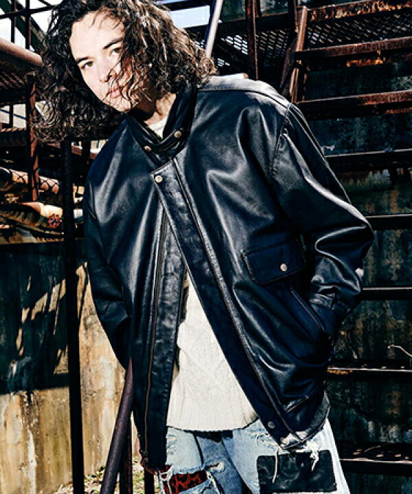 楽天市場】【glamb(グラム)】Chin Strap Leather Blouson チン 