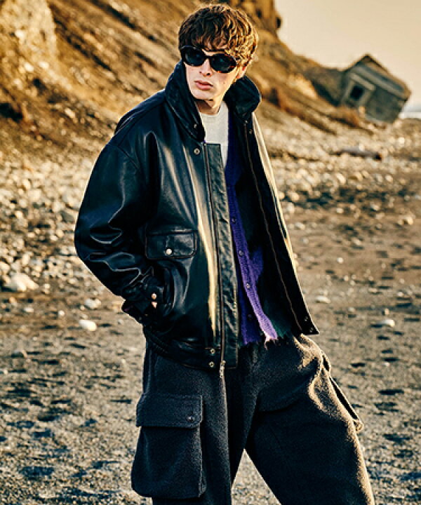 楽天市場】【glamb(グラム)】Chin Strap Leather Blouson チン 
