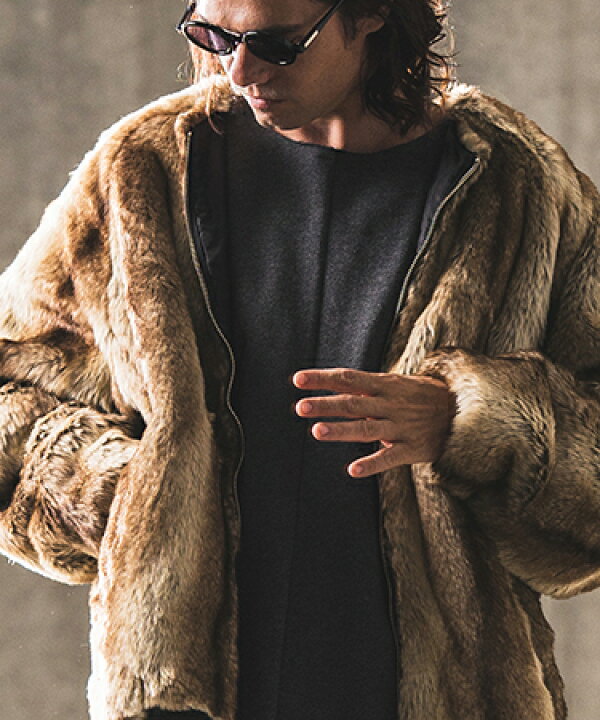 楽天市場】【GLIMCLAP(グリムクラップ)】Fake fur collarless design 